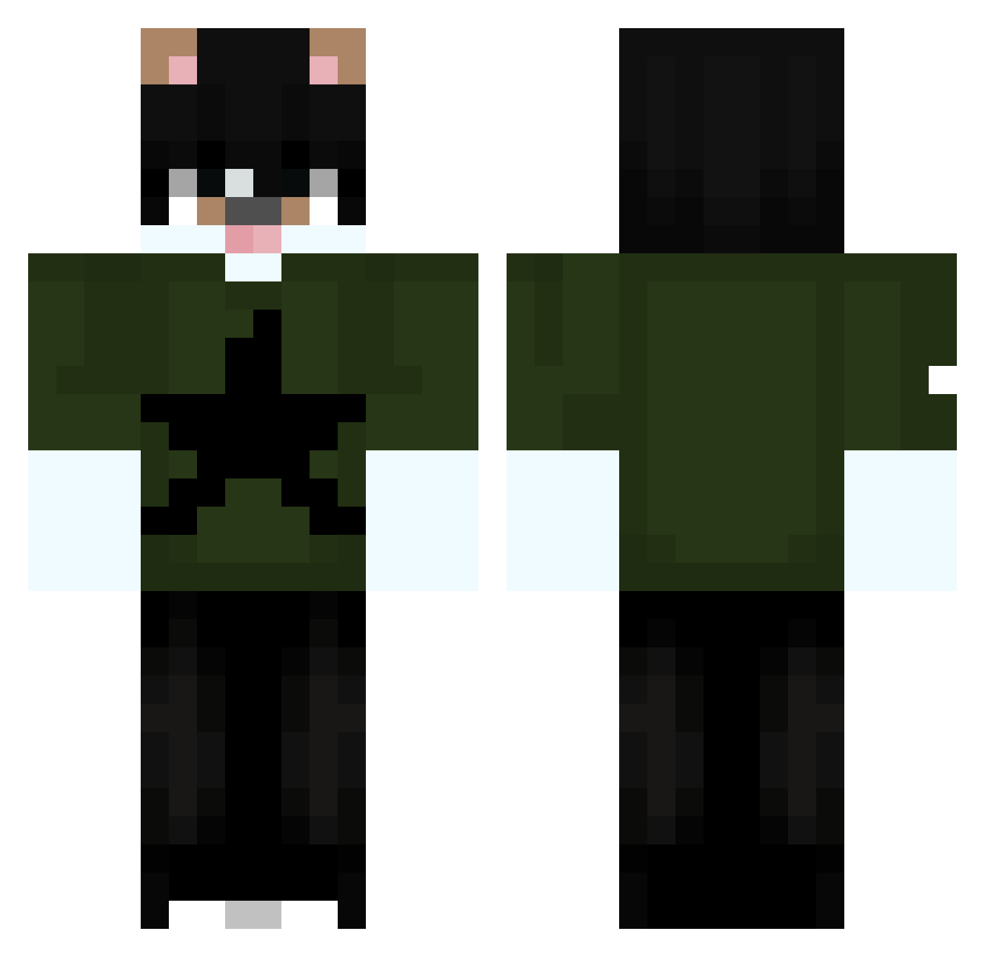 BisD0 Minecraft skin, front and back view