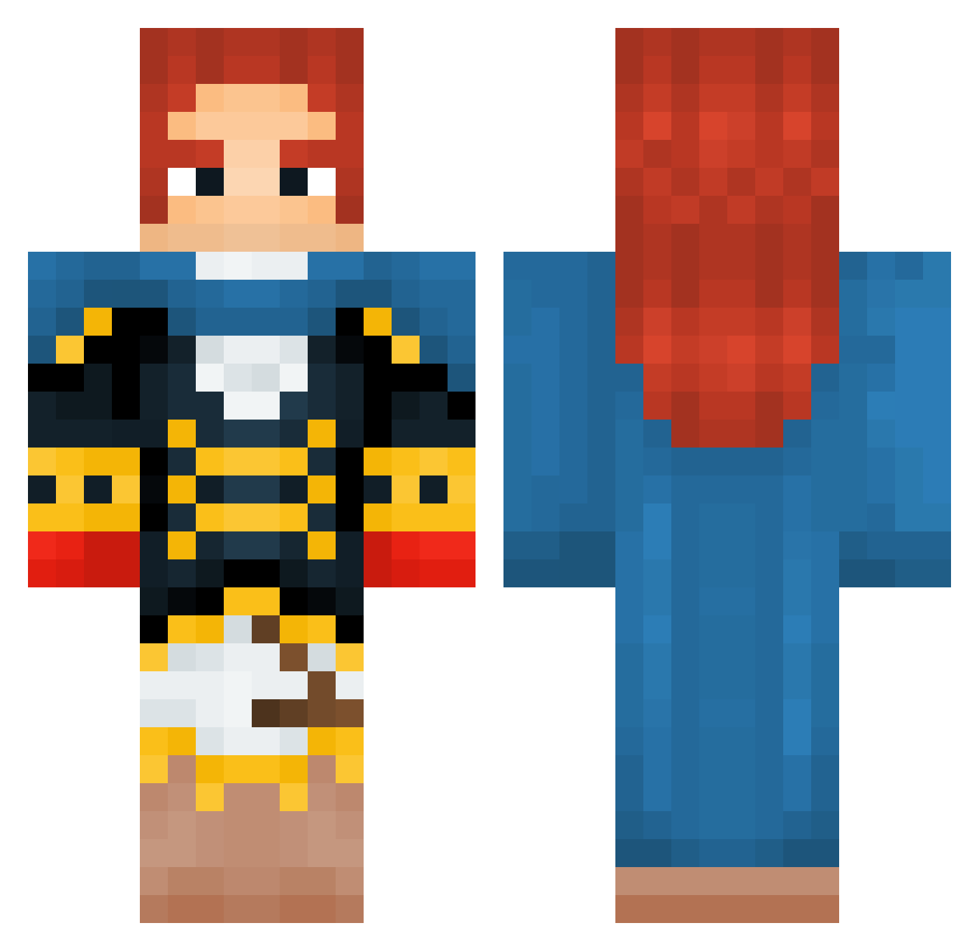 Avaricioun Minecraft skin, front and back view