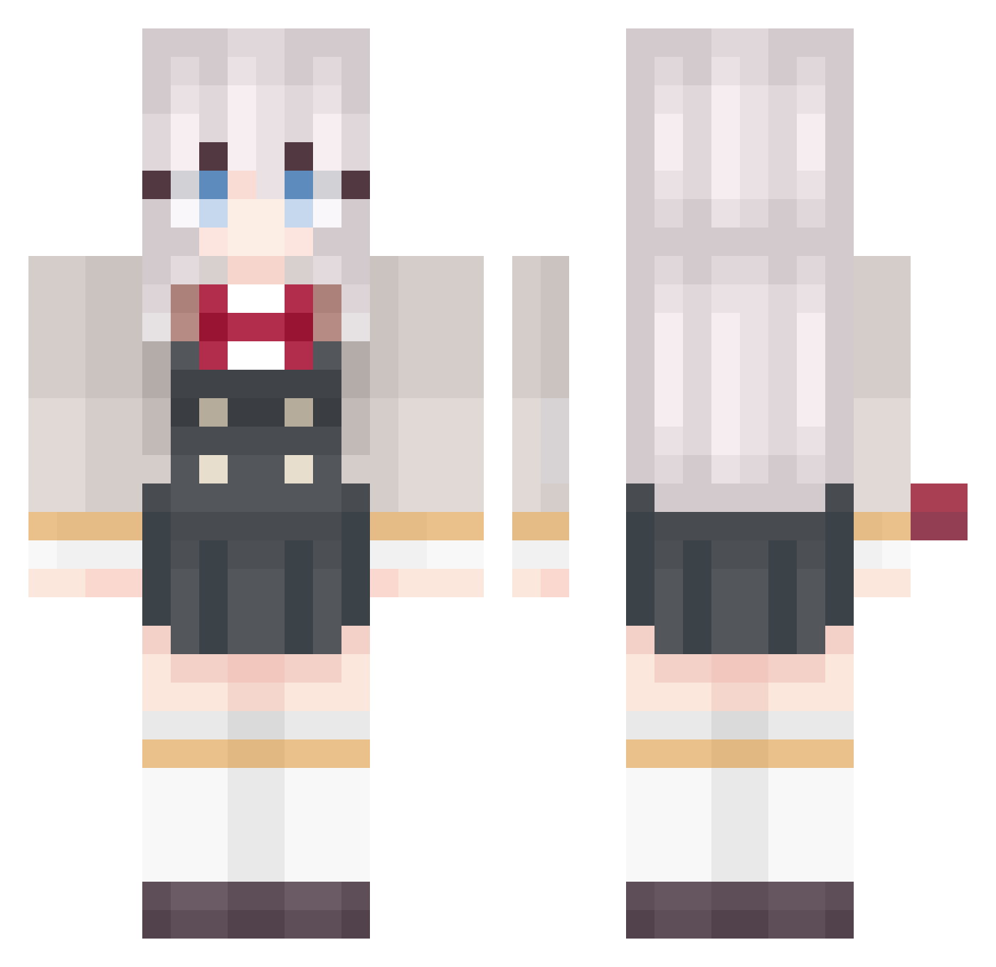 Sayan1050 Minecraft skin, front and back view