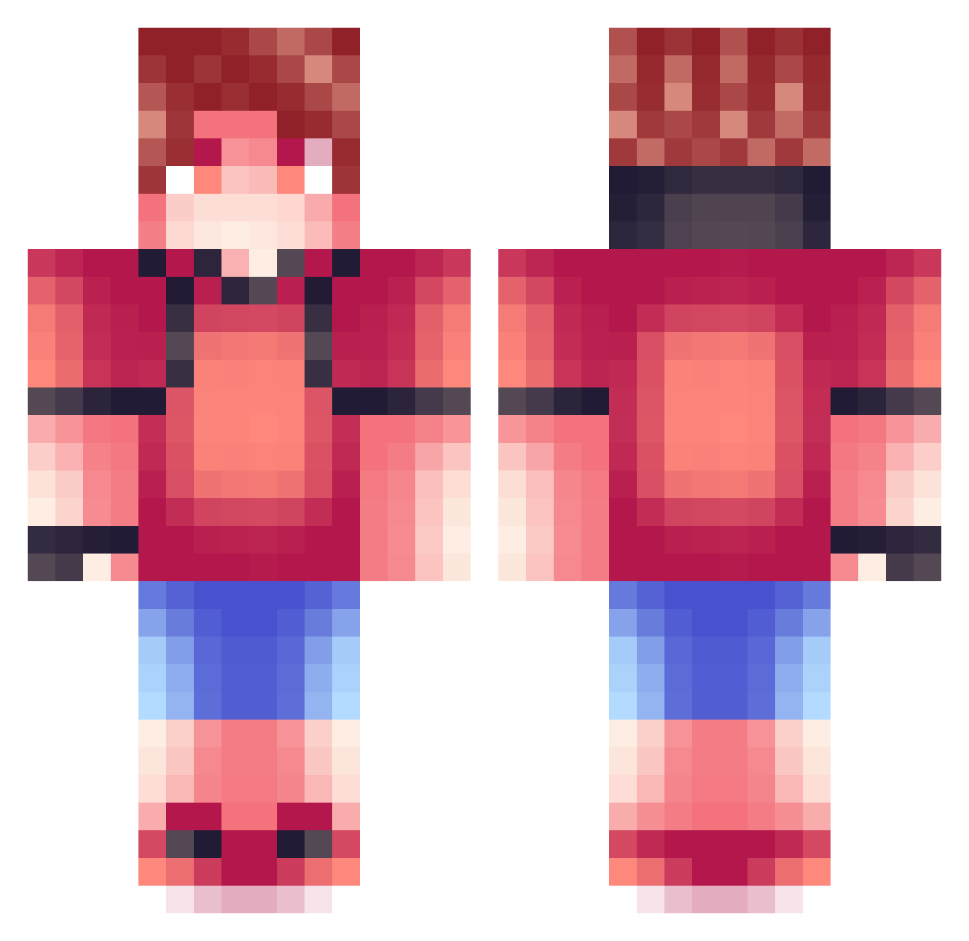 TIMPLAICH Minecraft skin, front and back view
