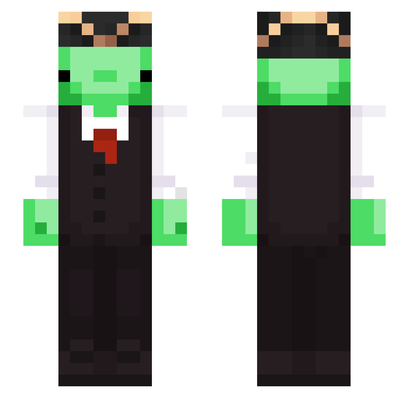 MRomus Minecraft skin, front and back view