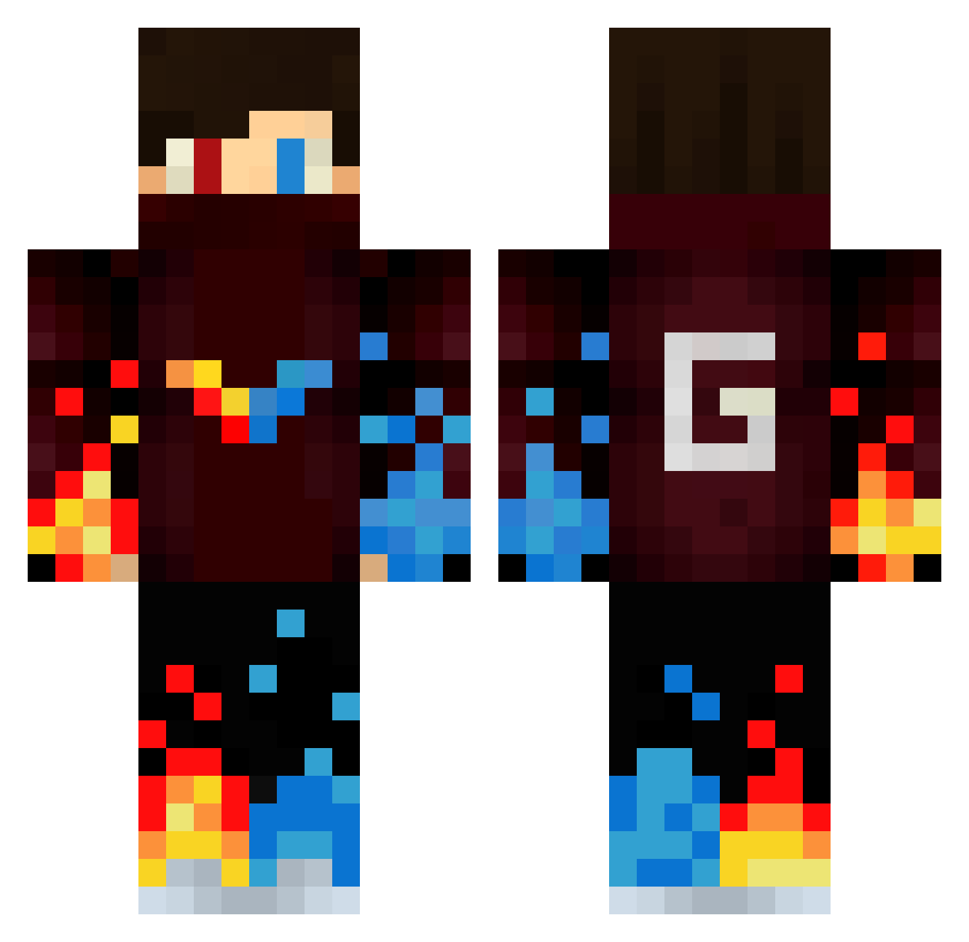 carnelians Minecraft skin, front and back view