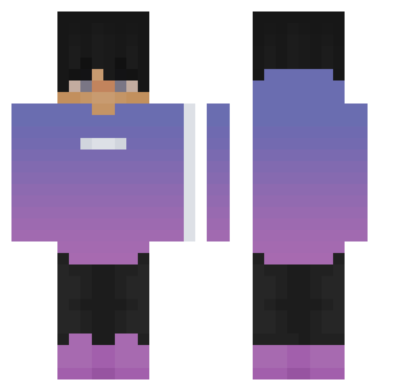 randomuser2701 Minecraft skin, front and back view