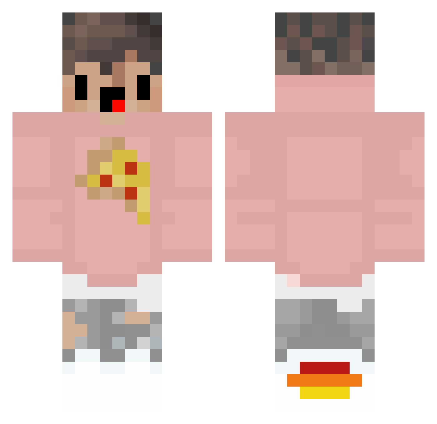 wonw Minecraft skin, front and back view