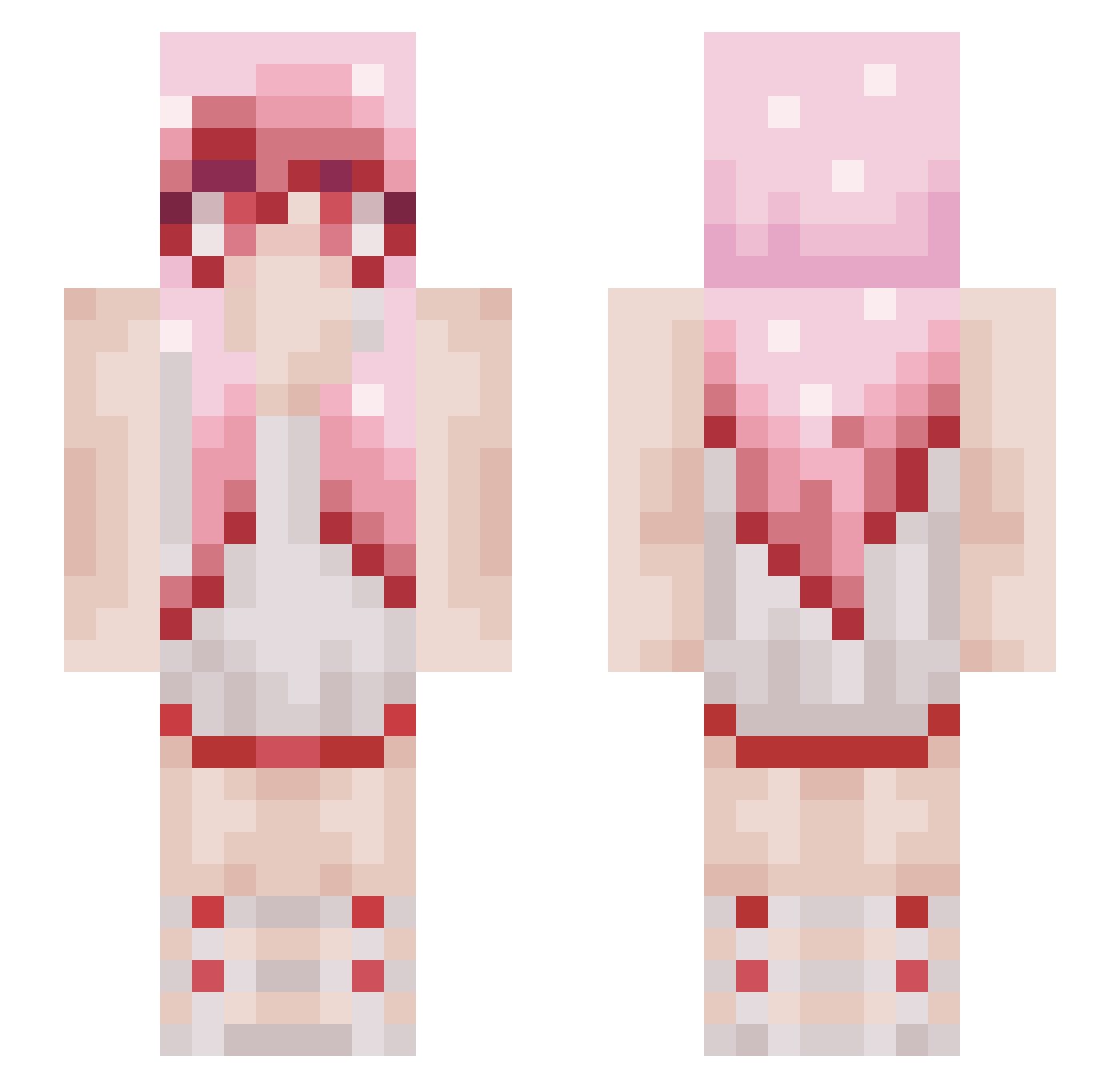 xheysirix Minecraft skin, front and back view