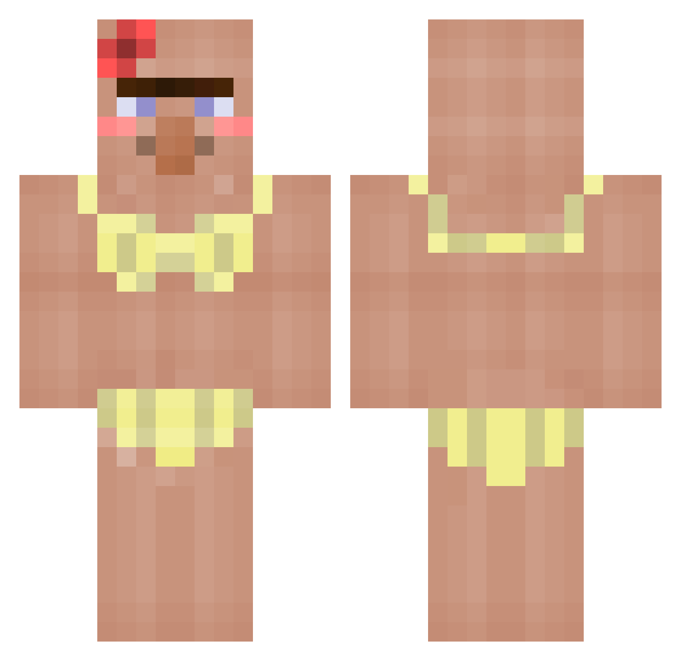 BazilBoo Minecraft skin, front and back view
