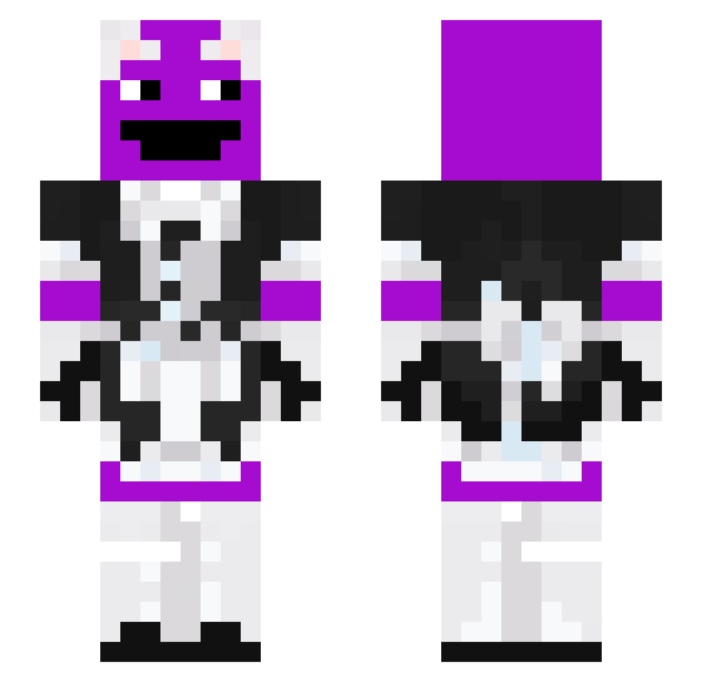 Toaghd Minecraft skin, front and back view