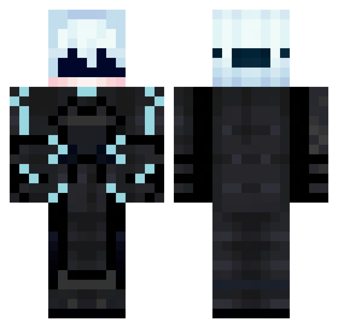unprized Minecraft skin, front and back view