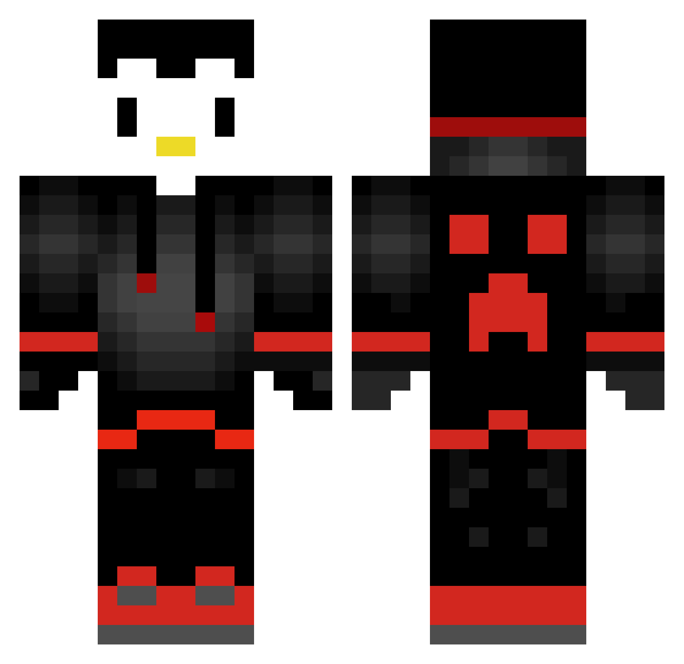 AYR2002 Minecraft skin, front and back view