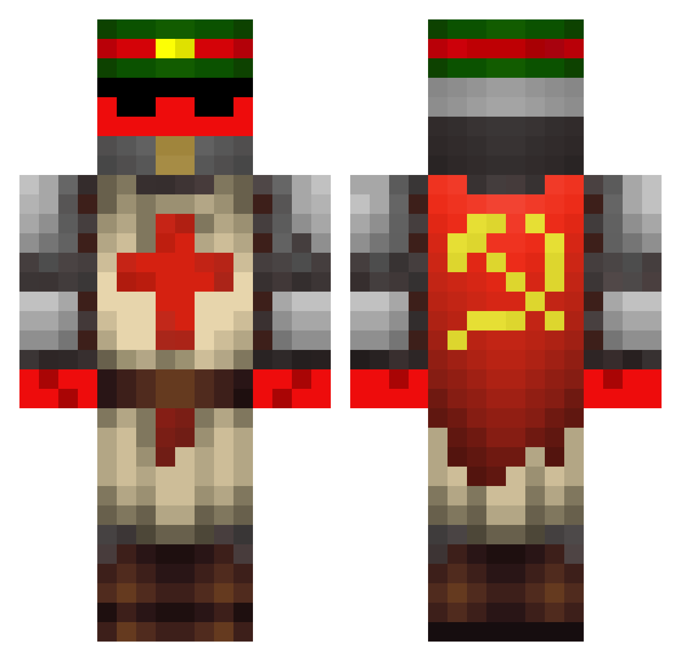 Giovalpotere Minecraft skin, front and back view