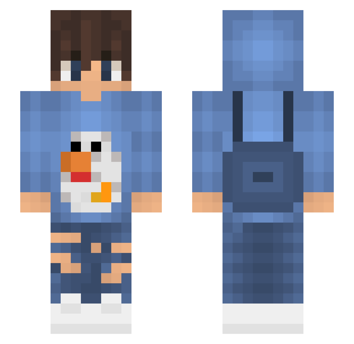 Chanda Minecraft skin, front and back view