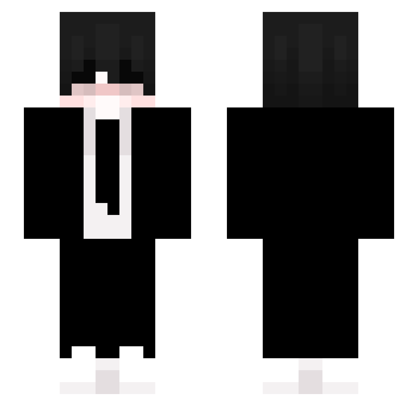WaveNoSkill Minecraft skin, front and back view