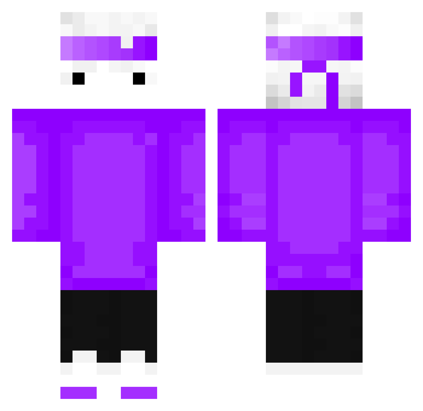 rzy3 Minecraft skin, front and back view