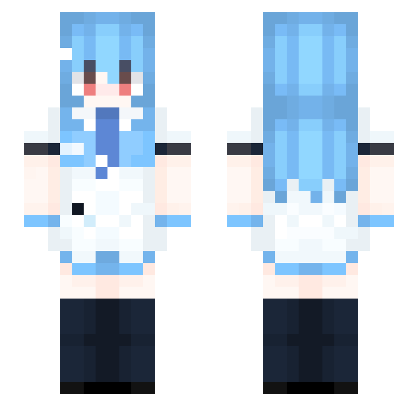Vischald Minecraft skin, front and back view