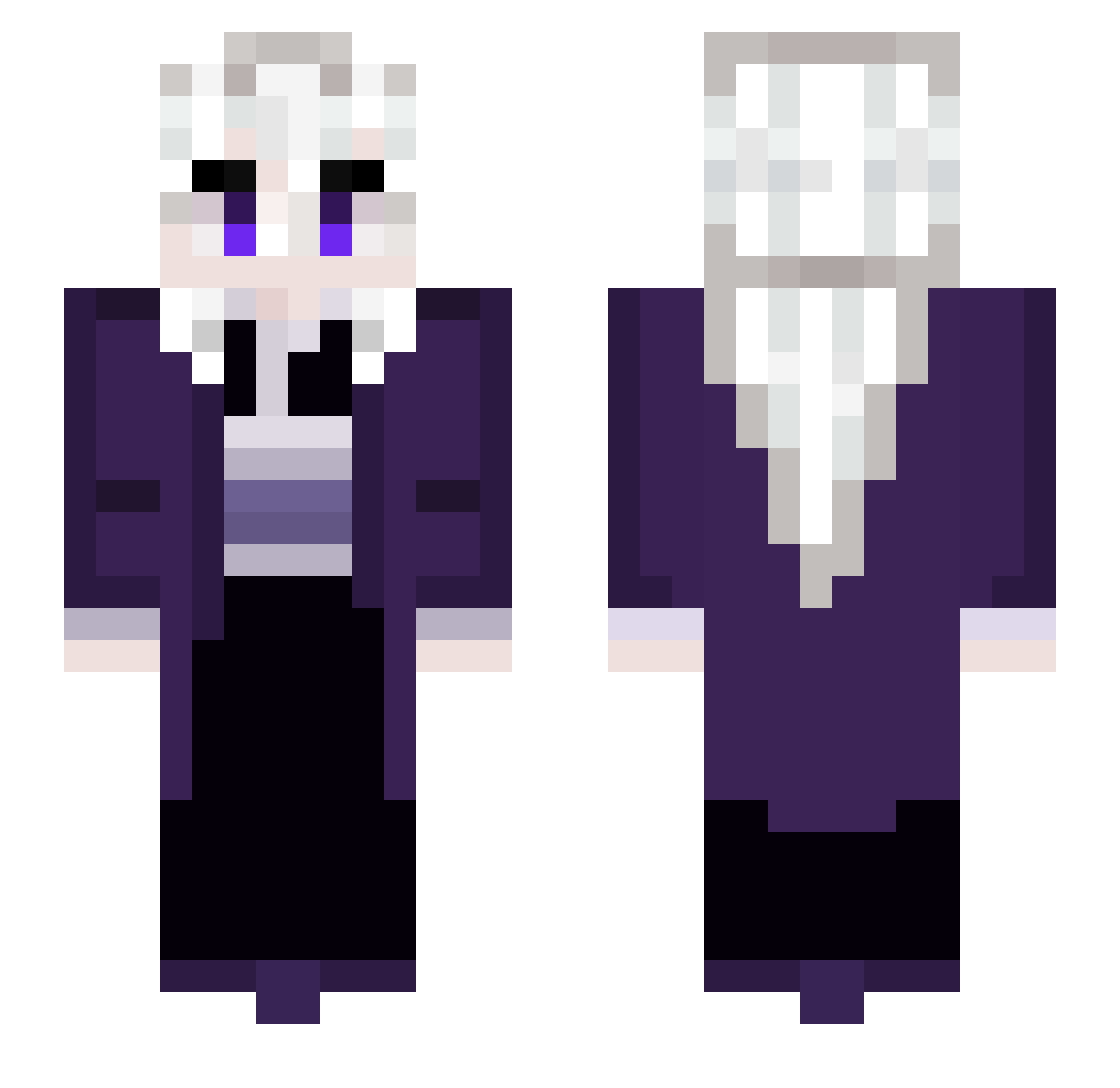 temacha Minecraft skin, front and back view