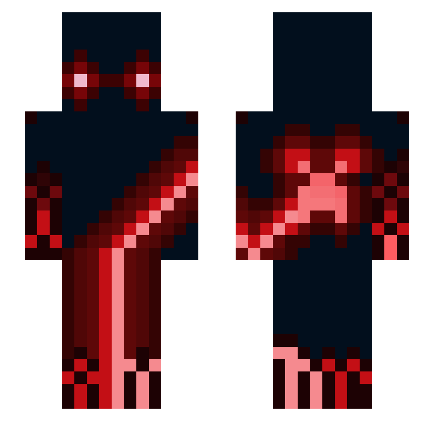 Her0us Minecraft skin, front and back view