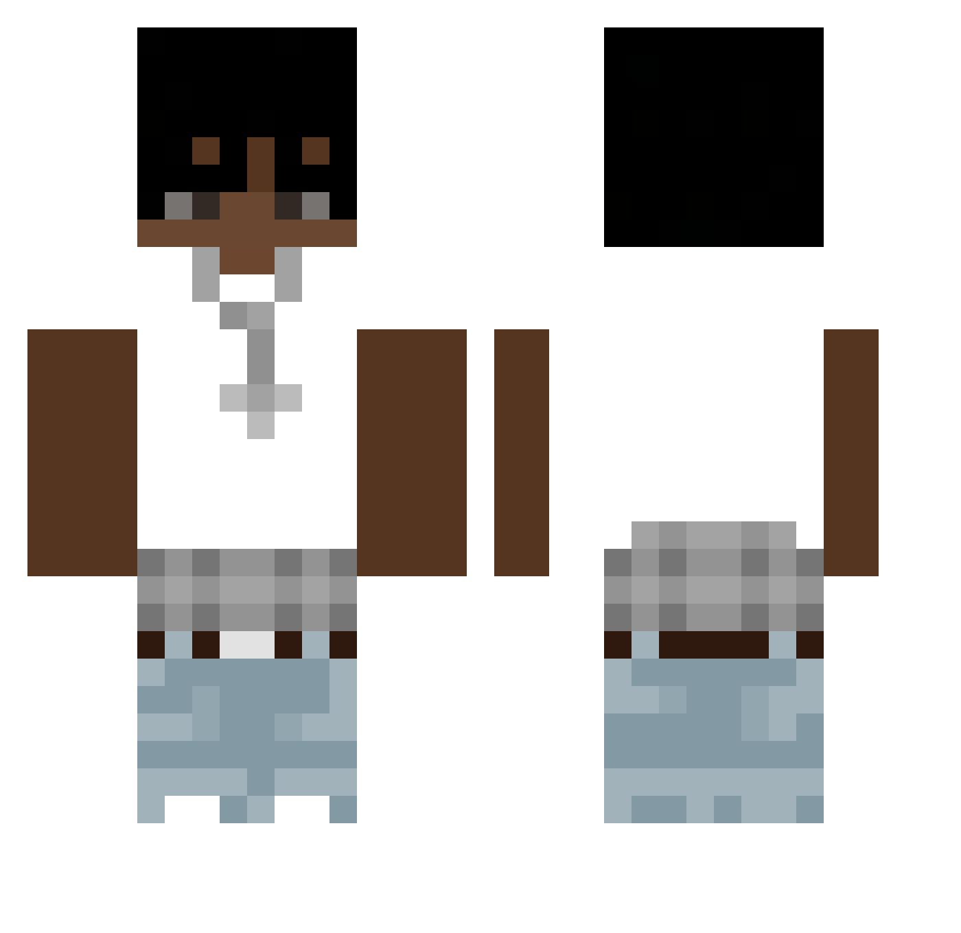 Kololi123 Minecraft skin, front and back view