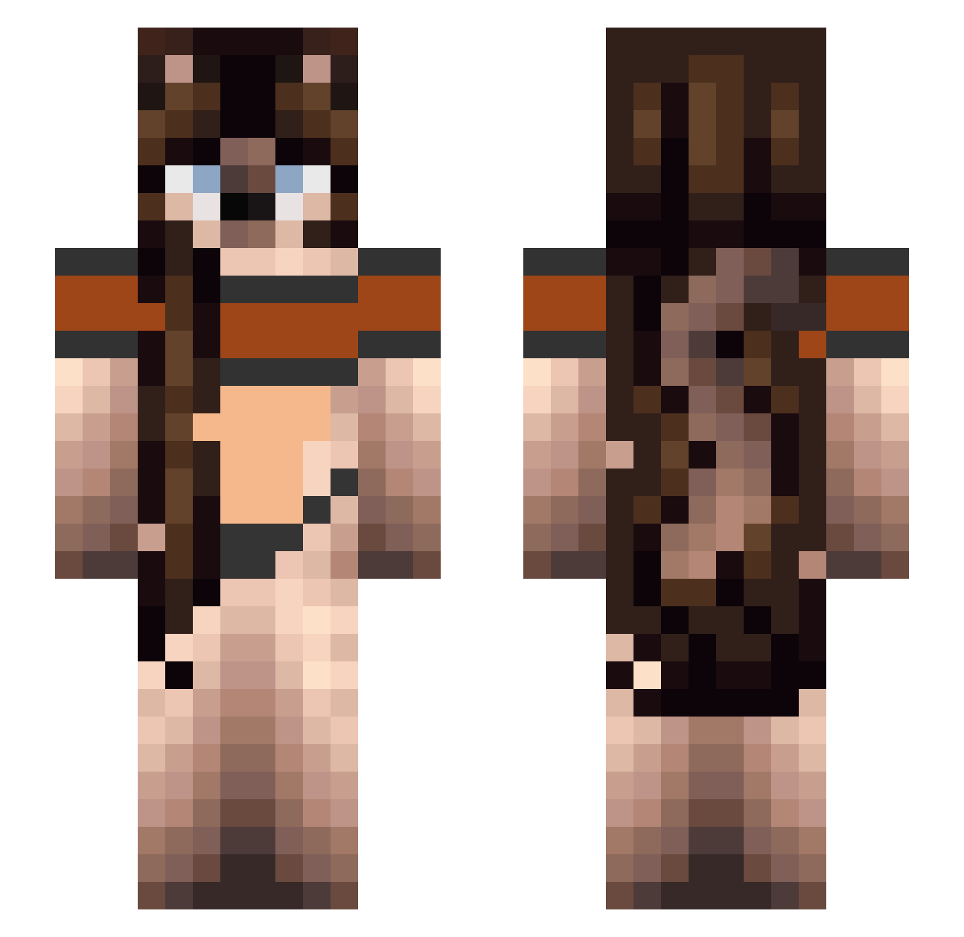 wtfSusie Minecraft skin, front and back view