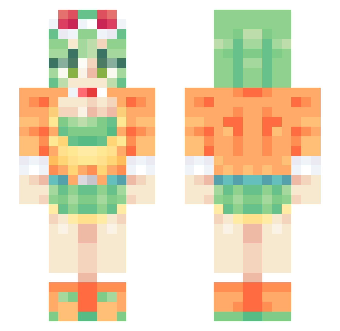 nickmakesmusic Minecraft skin, front and back view