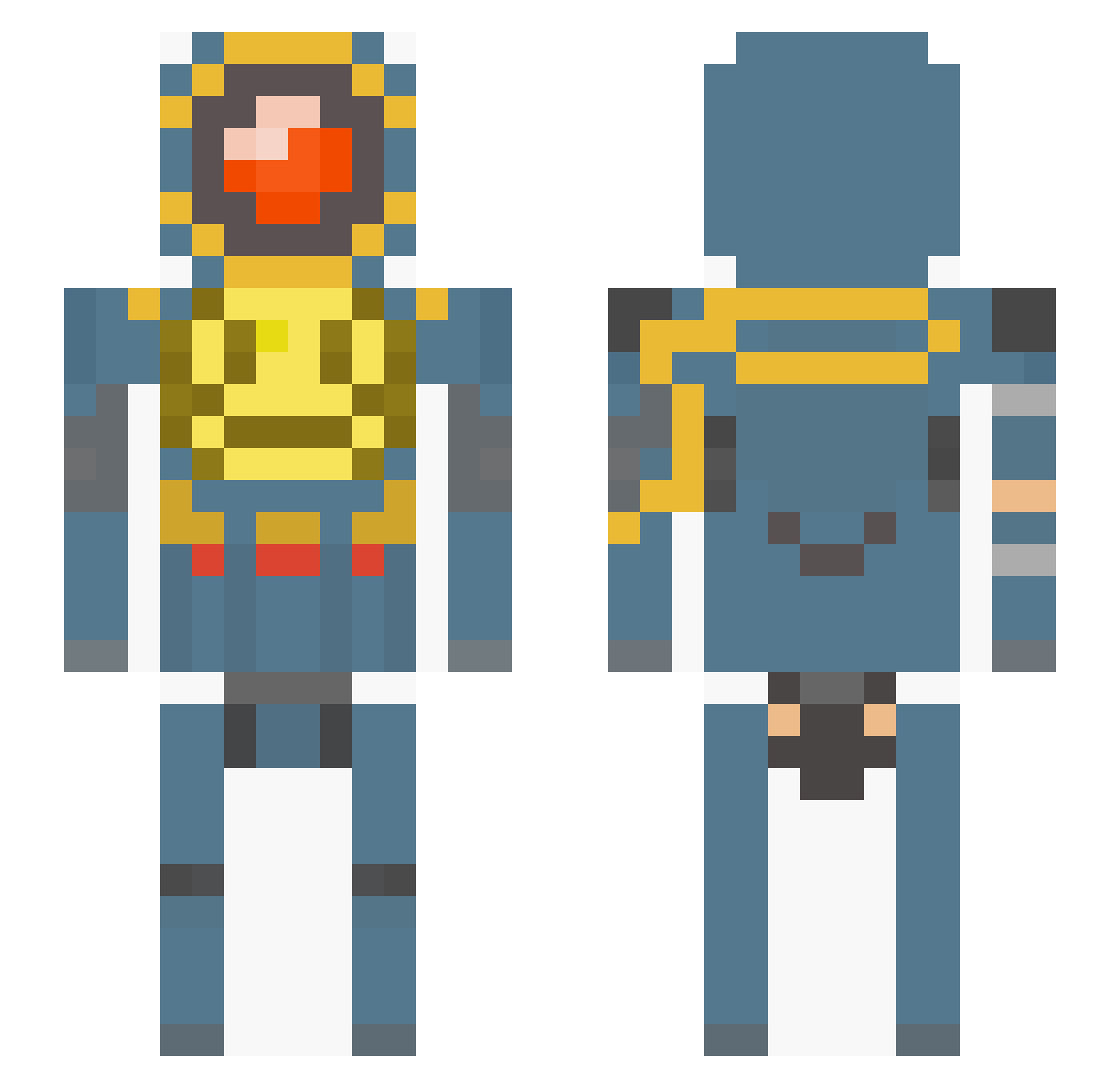 THE_GHOSTPLAYER1 Minecraft skin, front and back view
