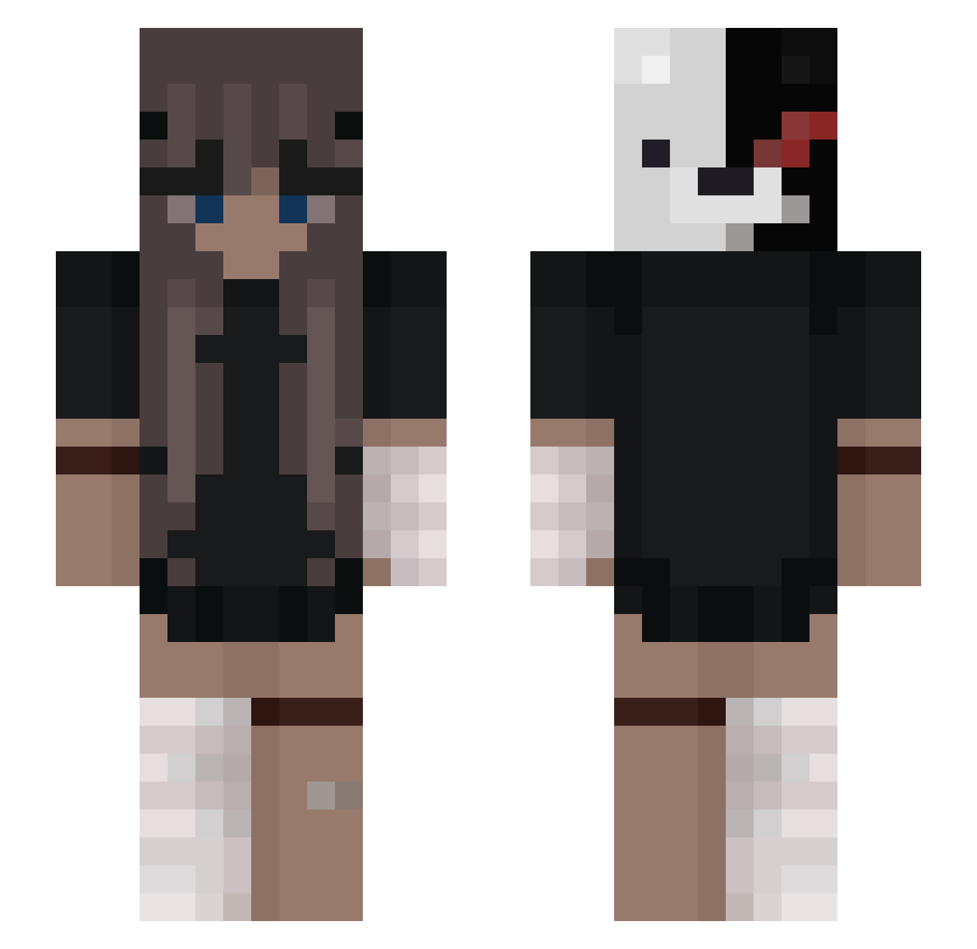 KaHanabi Minecraft skin, front and back view