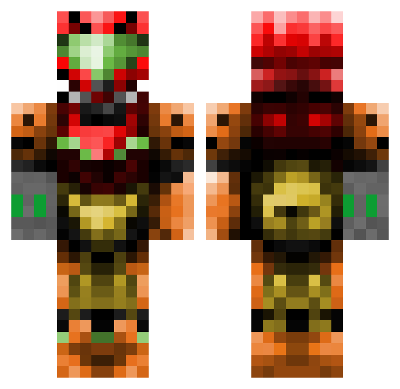 lattjolajbaan Minecraft skin, front and back view