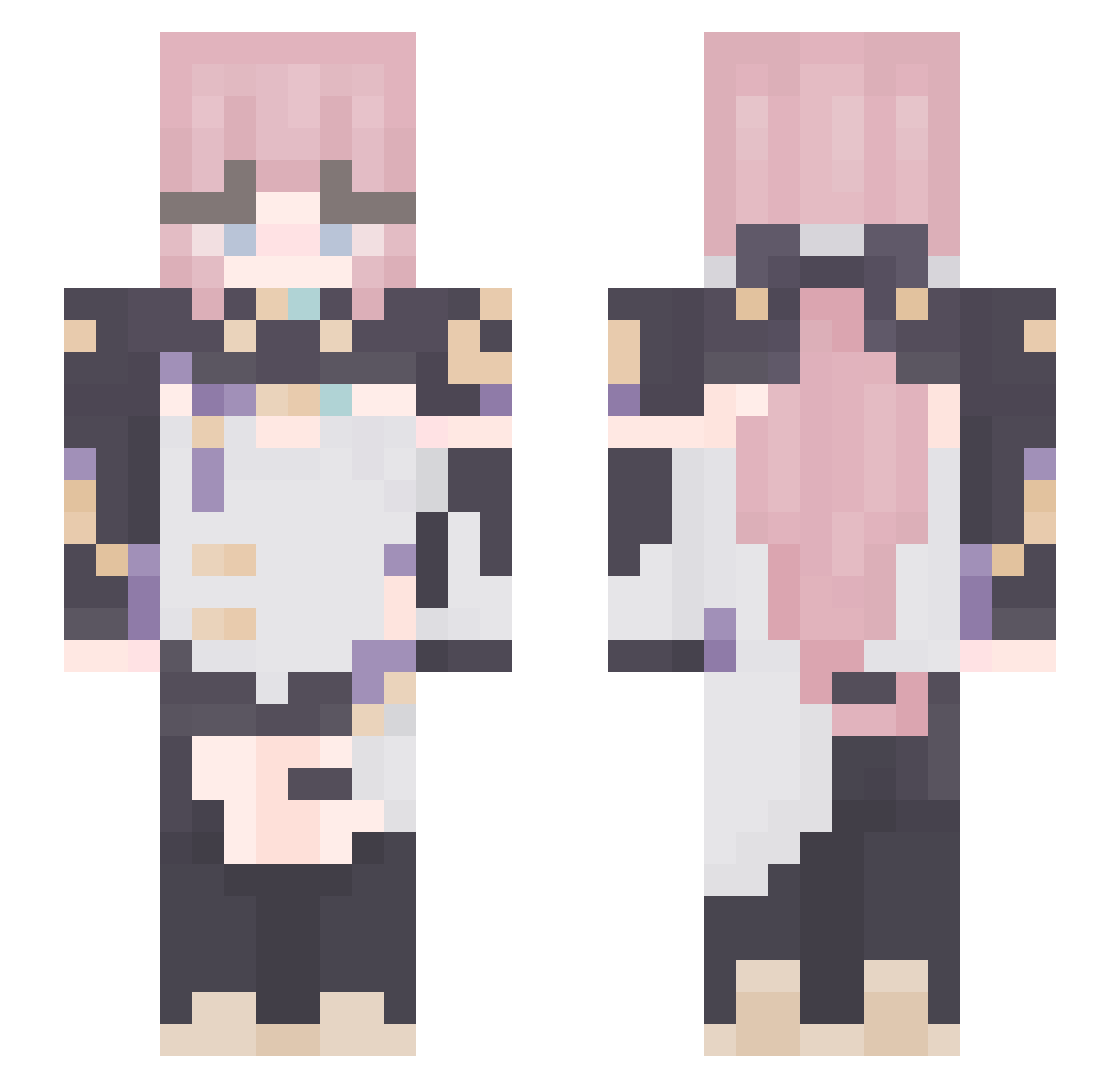 ImYulyy Minecraft skin, front and back view