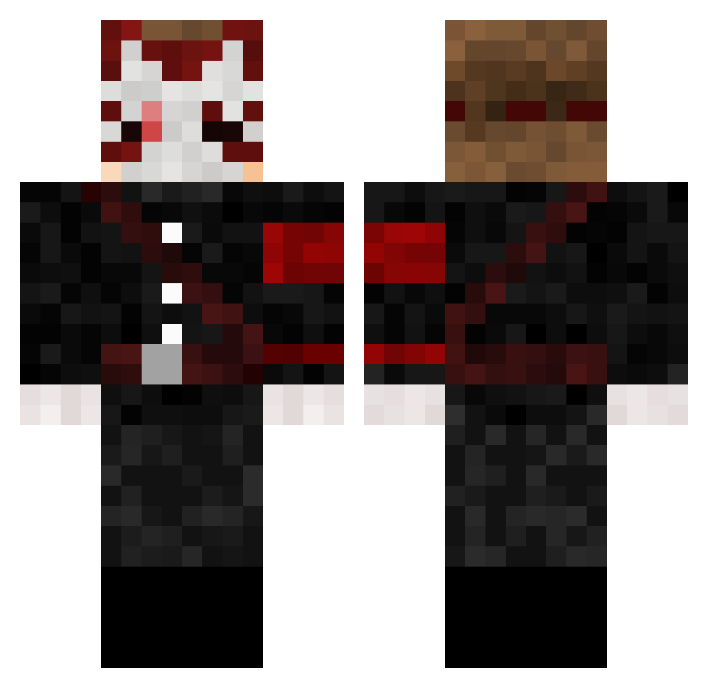 Akira_huh Minecraft skin, front and back view