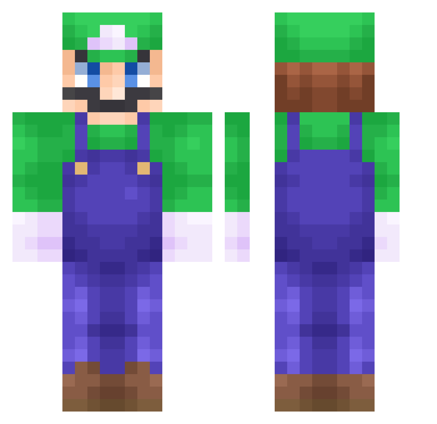Vandai Minecraft skin, front and back view