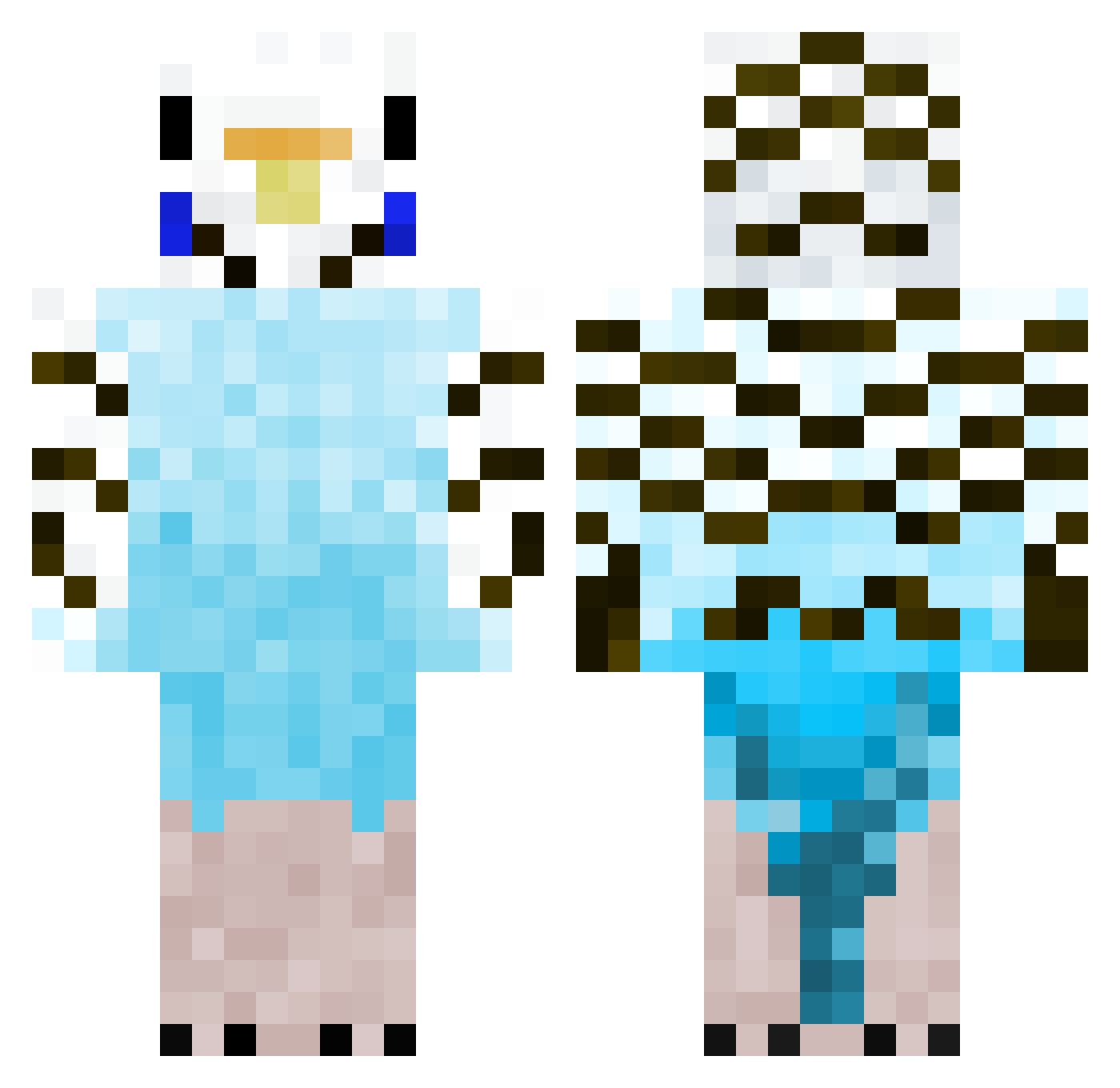 MegabotZ Minecraft skin, front and back view