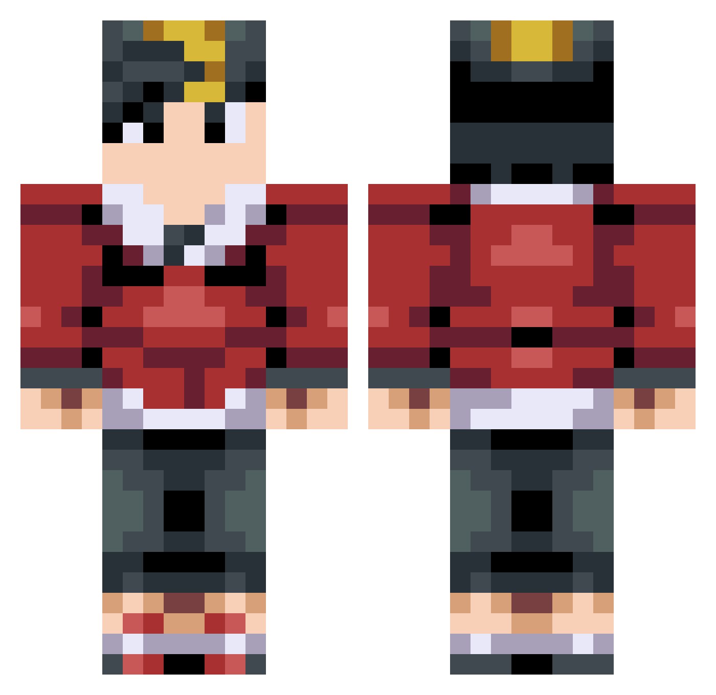 MayhemLavender Minecraft skin, front and back view