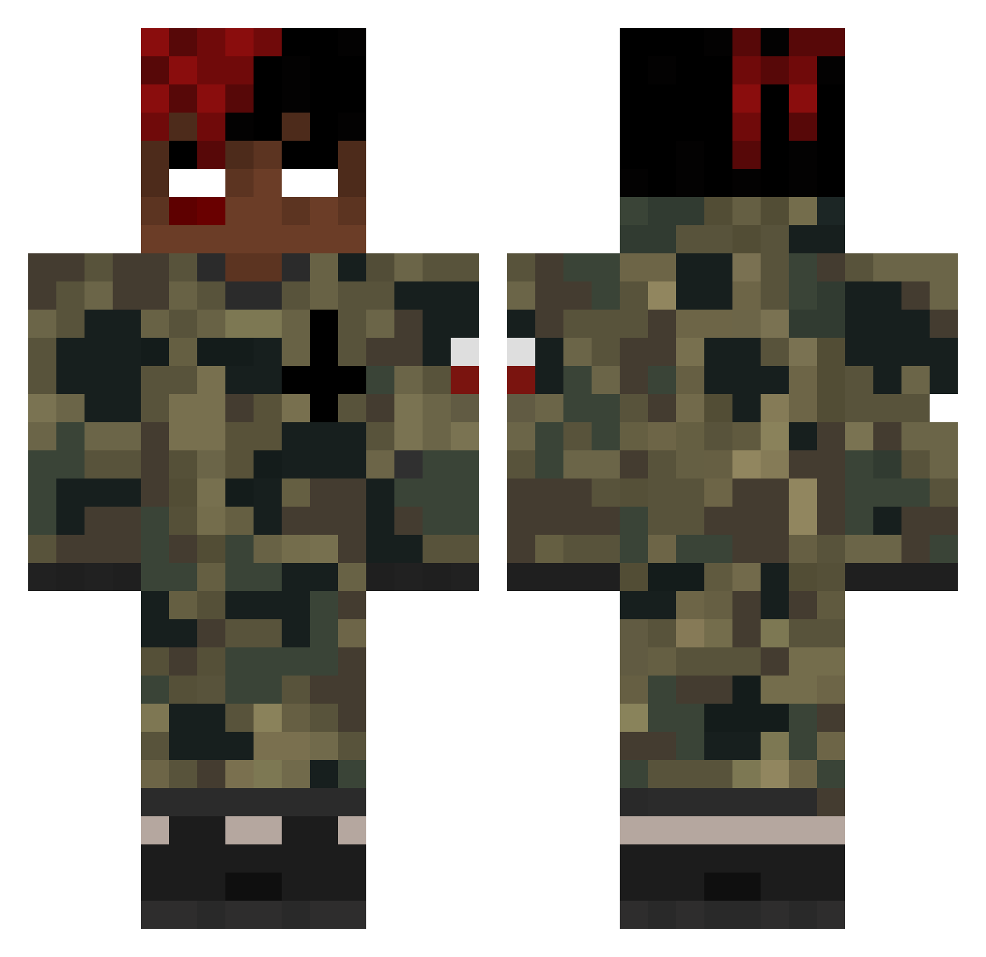 ThePlayer_topo Minecraft skin, front and back view