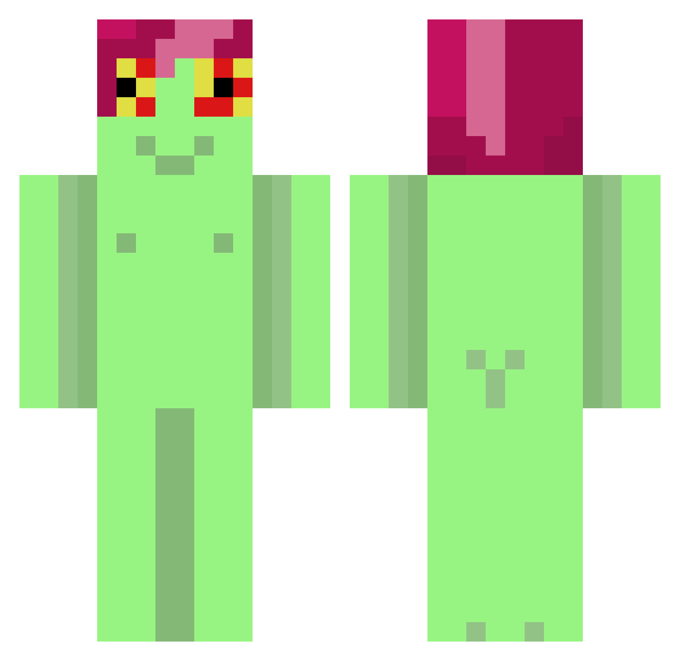 Bakogui Minecraft skin, front and back view