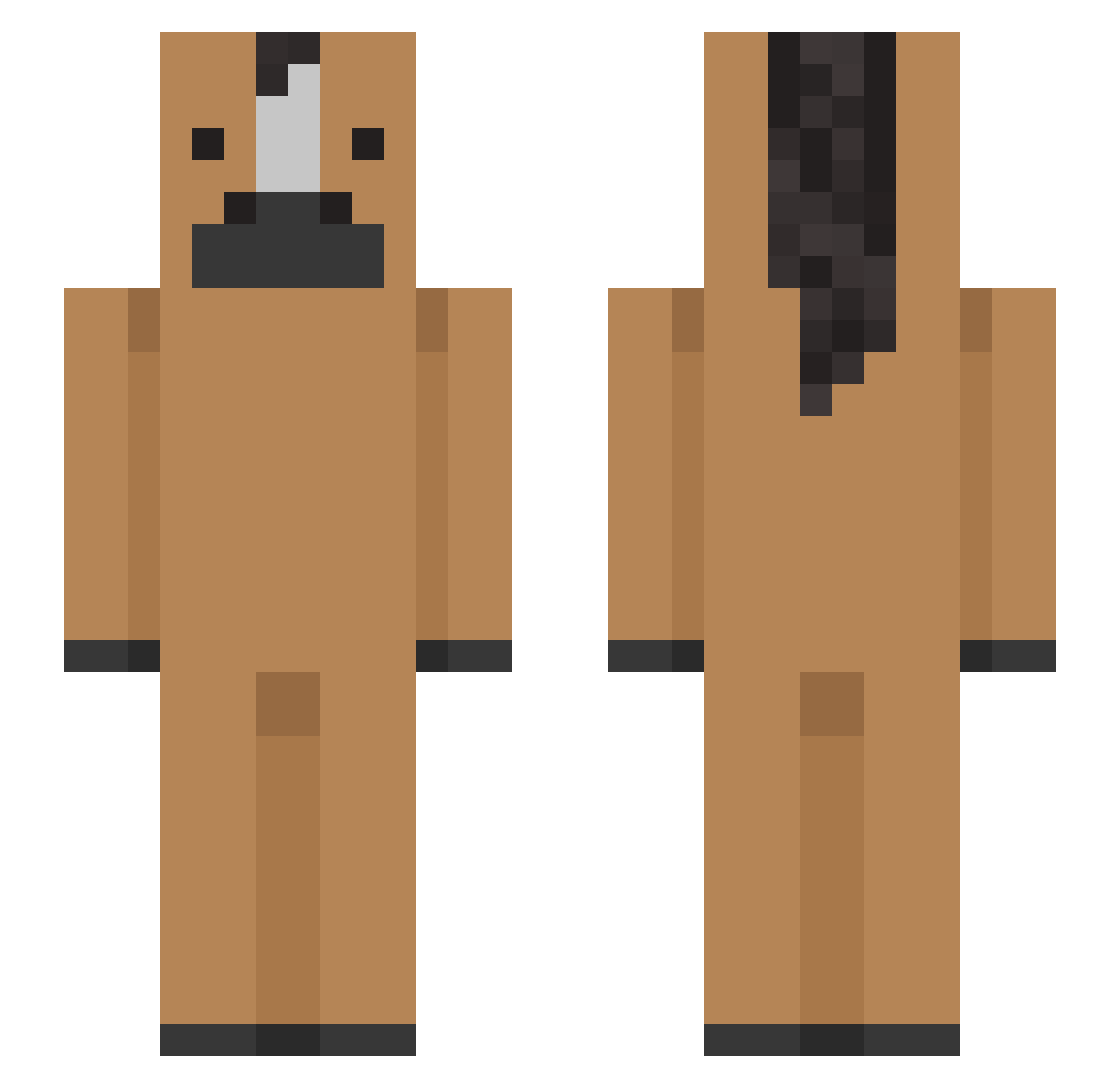 aubsthehorsie Minecraft skin, front and back view