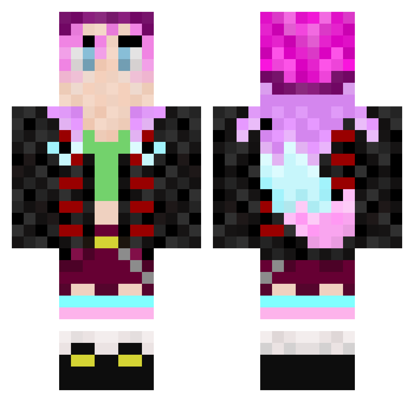 WalkingDead97 Minecraft skin, front and back view