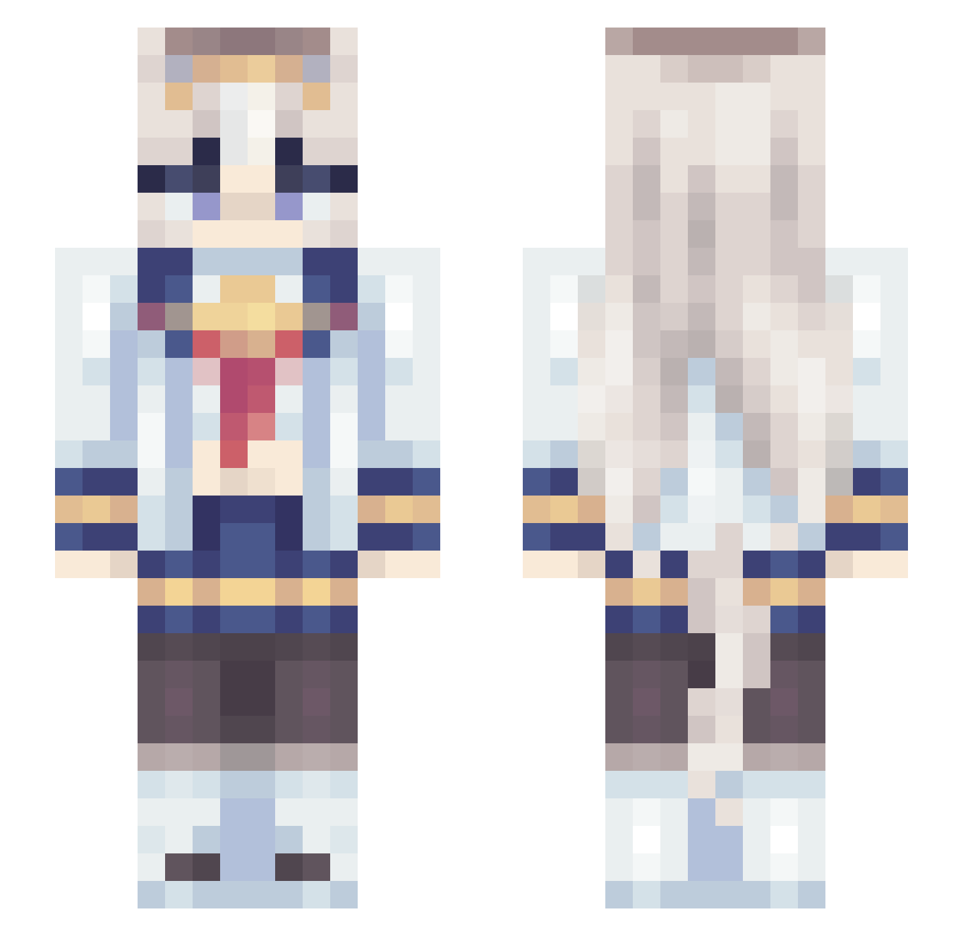 SmolCrustAsian Minecraft skin, front and back view