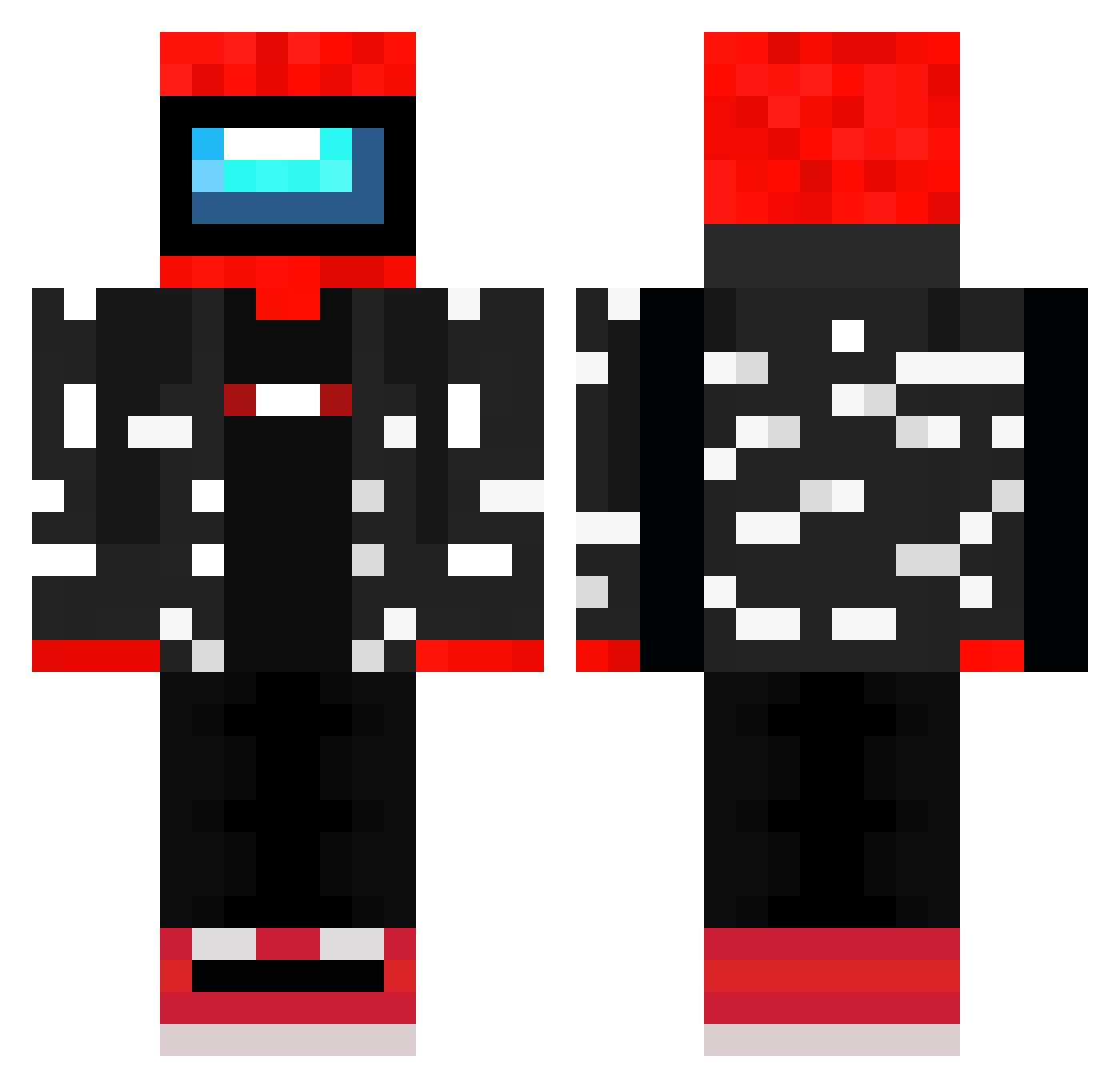 SuperBatman5K Minecraft skin, front and back view