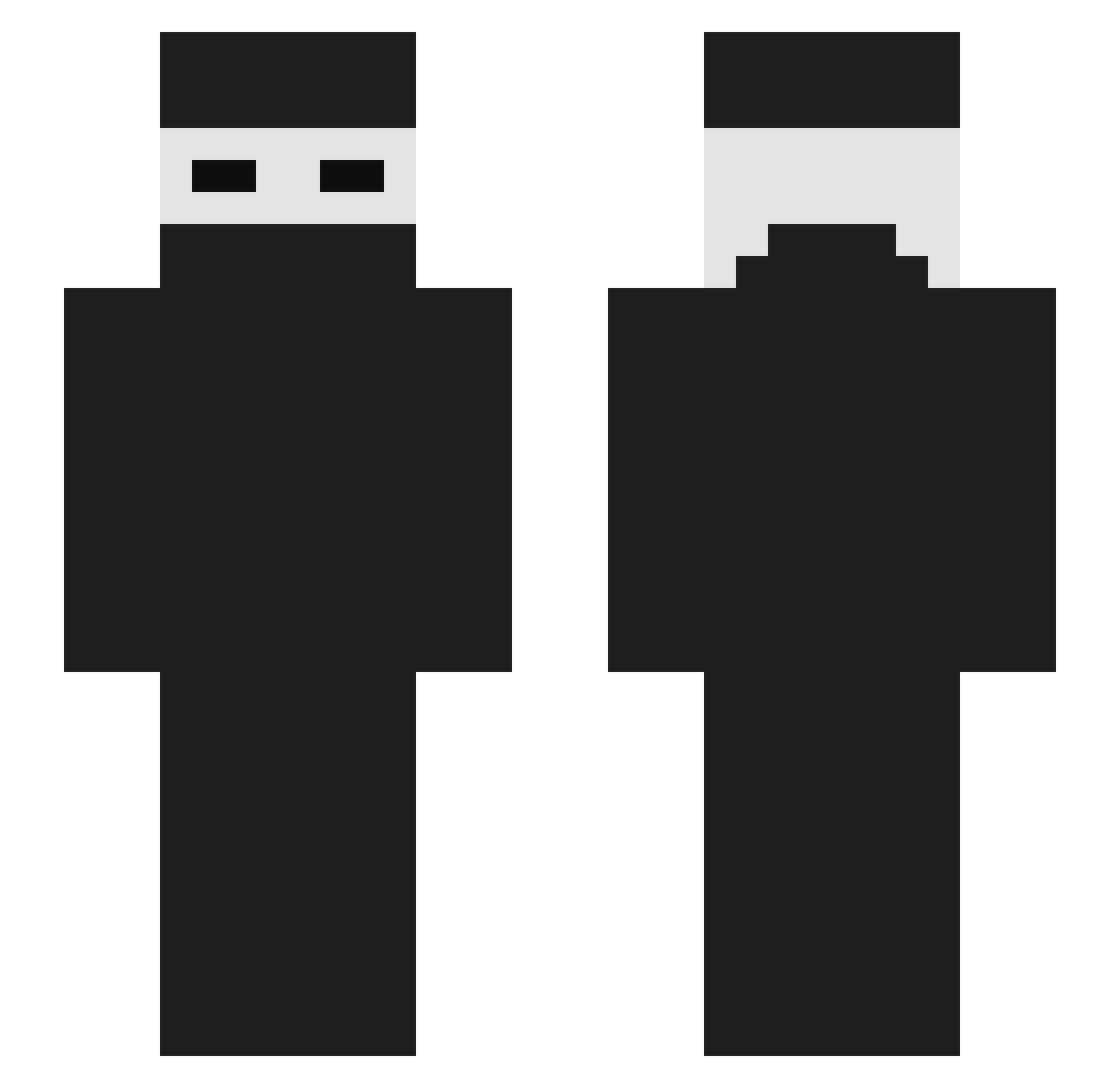 Priice8 Minecraft skin, front and back view