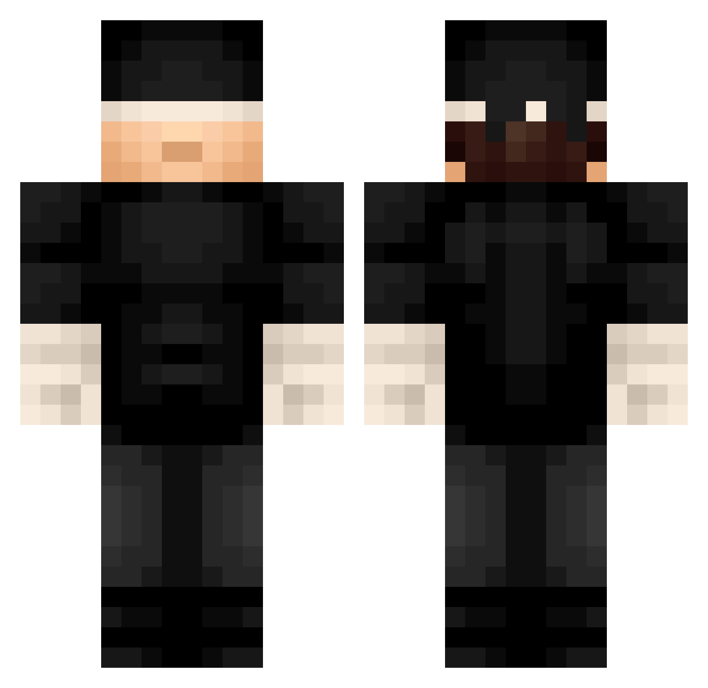 bullworthlesss Minecraft skin, front and back view