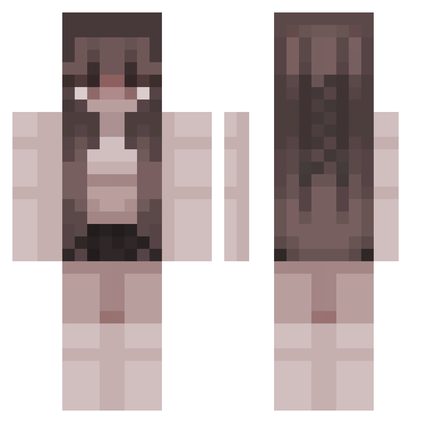 Lavisko Minecraft skin, front and back view