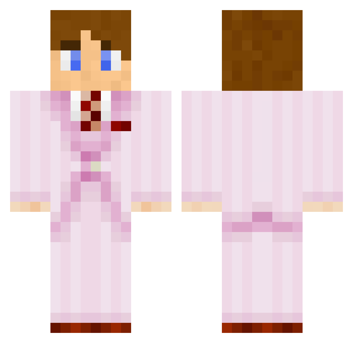 T0rtl8 Minecraft skin, front and back view