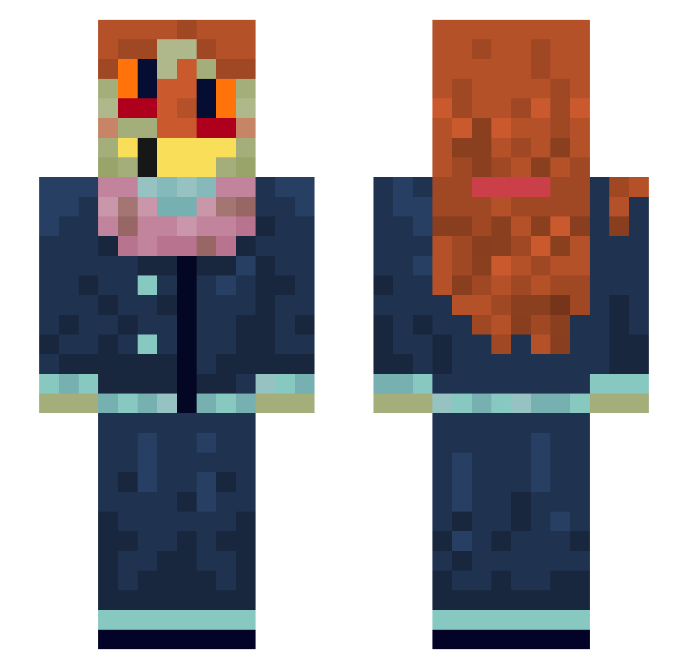 Regnar Minecraft skin, front and back view