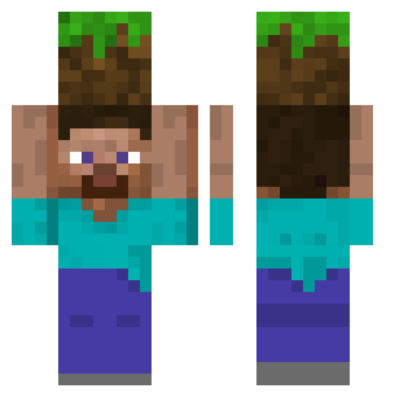 Eldmastaren Minecraft skin, front and back view