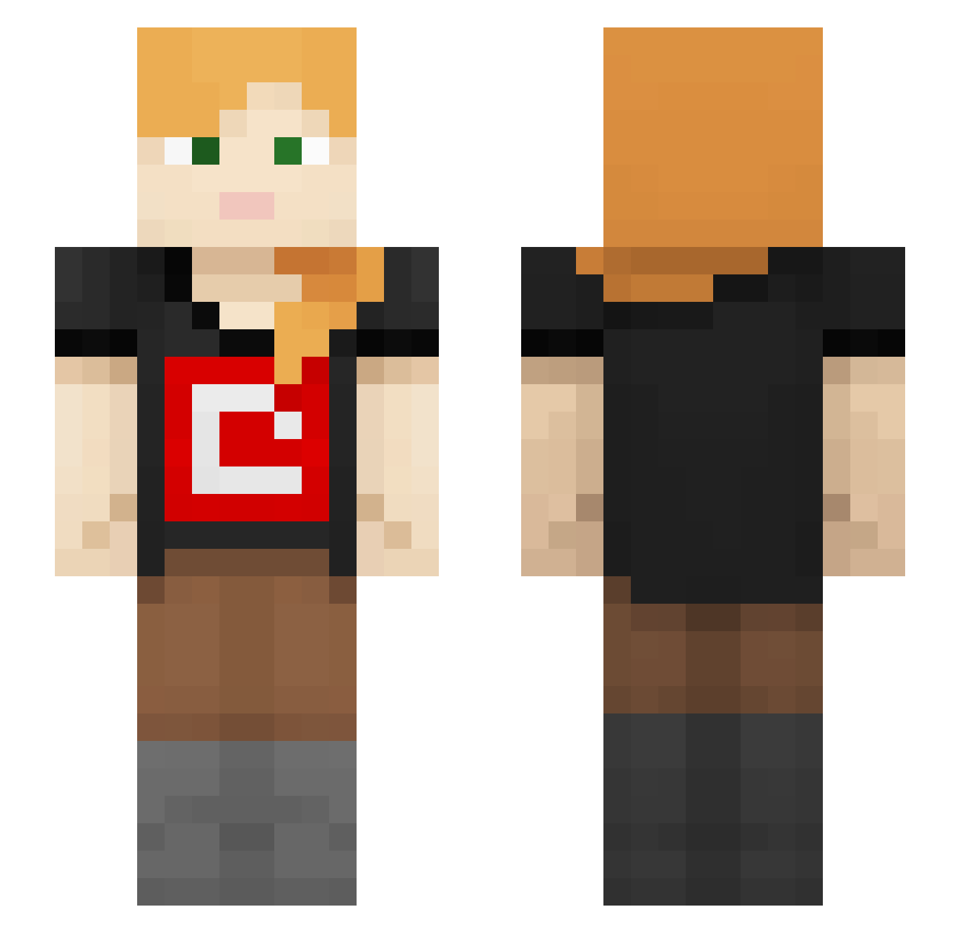 rosebuds2 Minecraft skin, front and back view