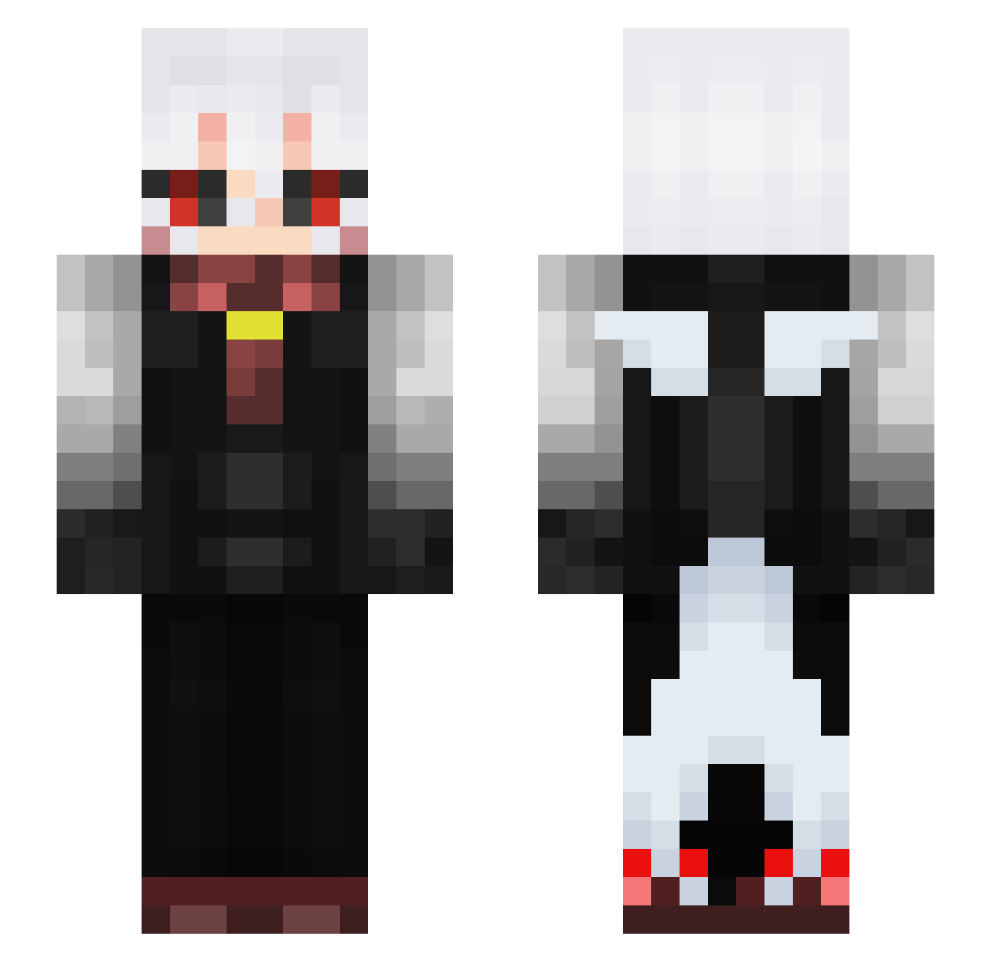 Voryq Minecraft skin, front and back view
