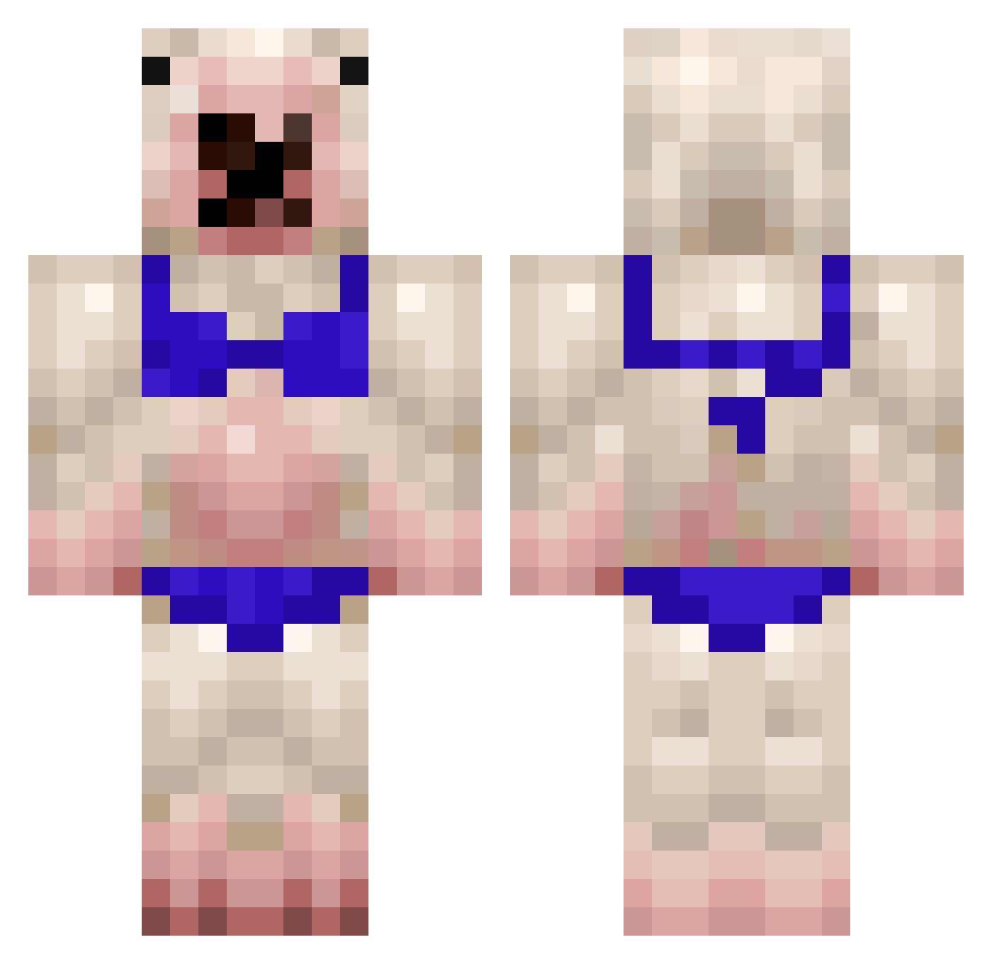 JaxNihilo Minecraft skin, front and back view