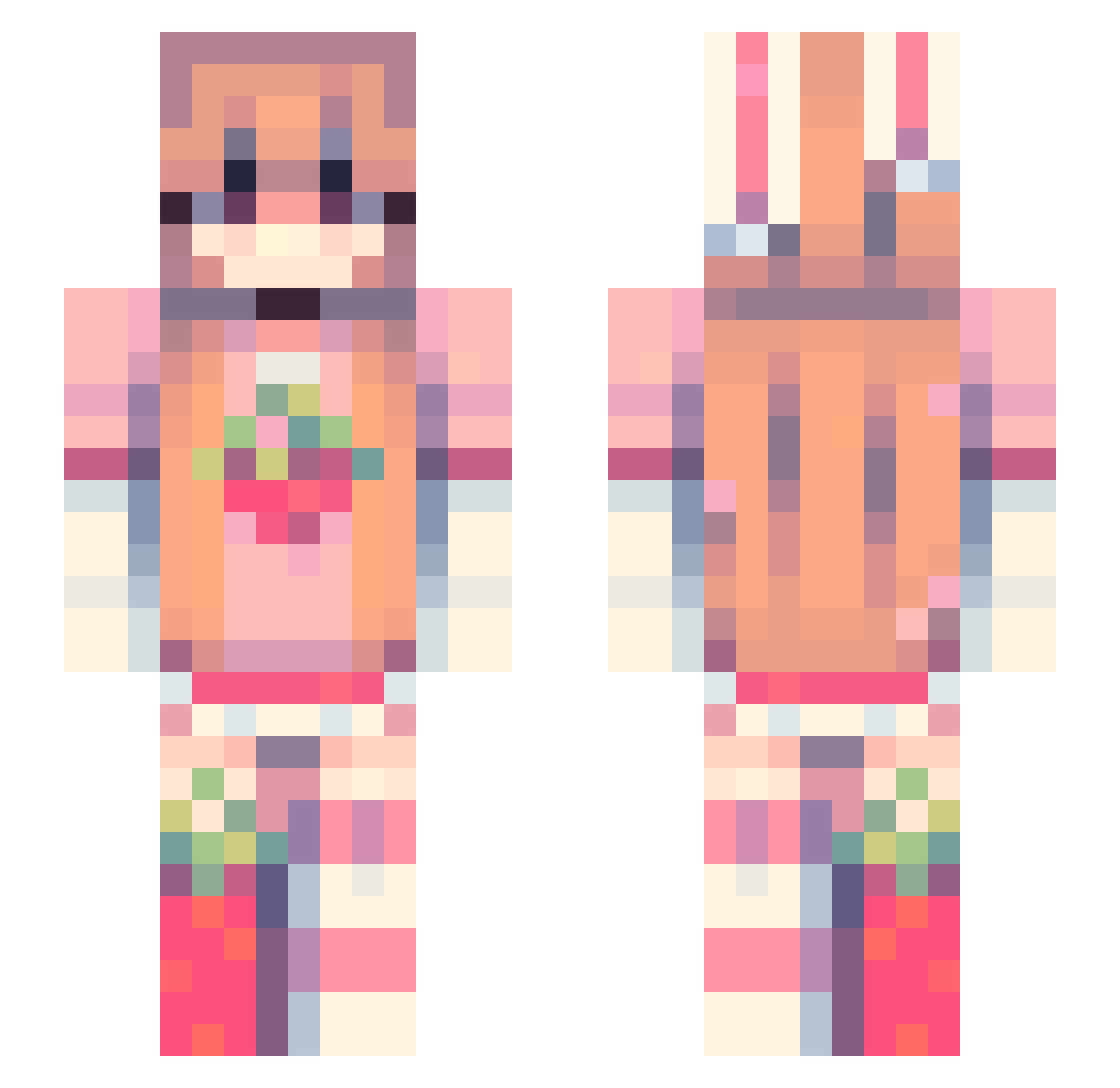 TheRunningGoose Minecraft skin, front and back view
