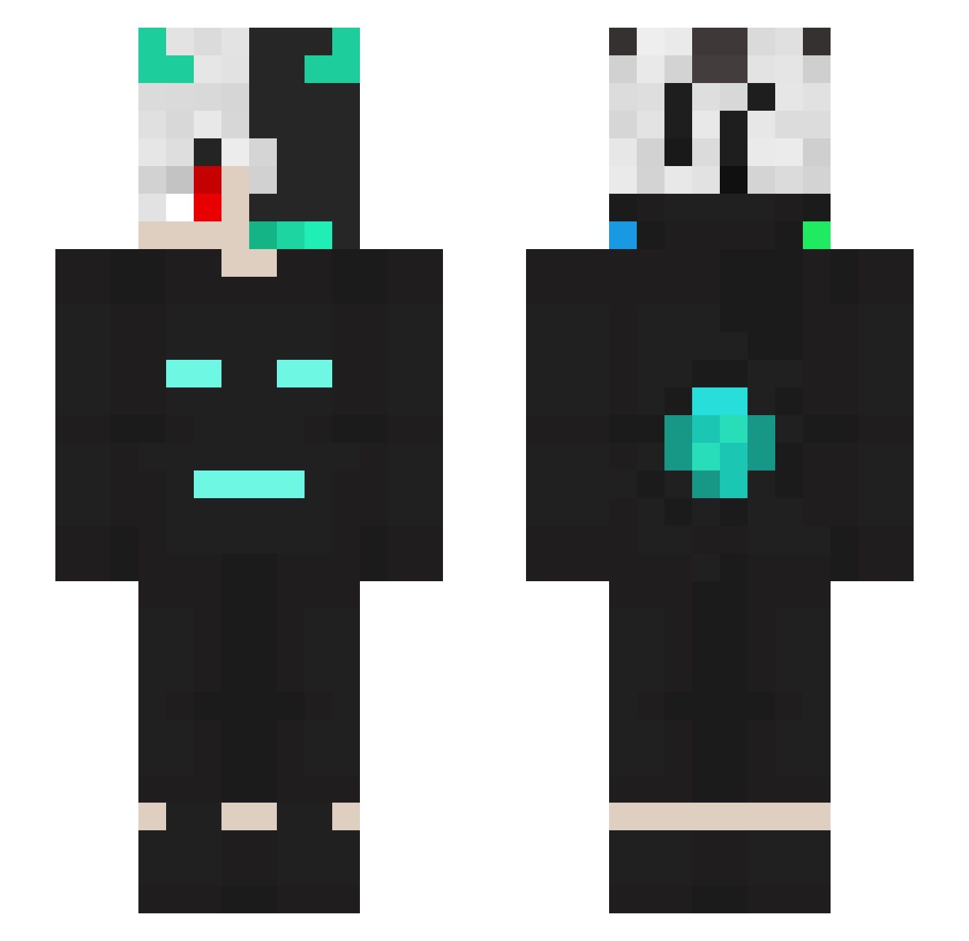 yShadow_ Minecraft skin, front and back view