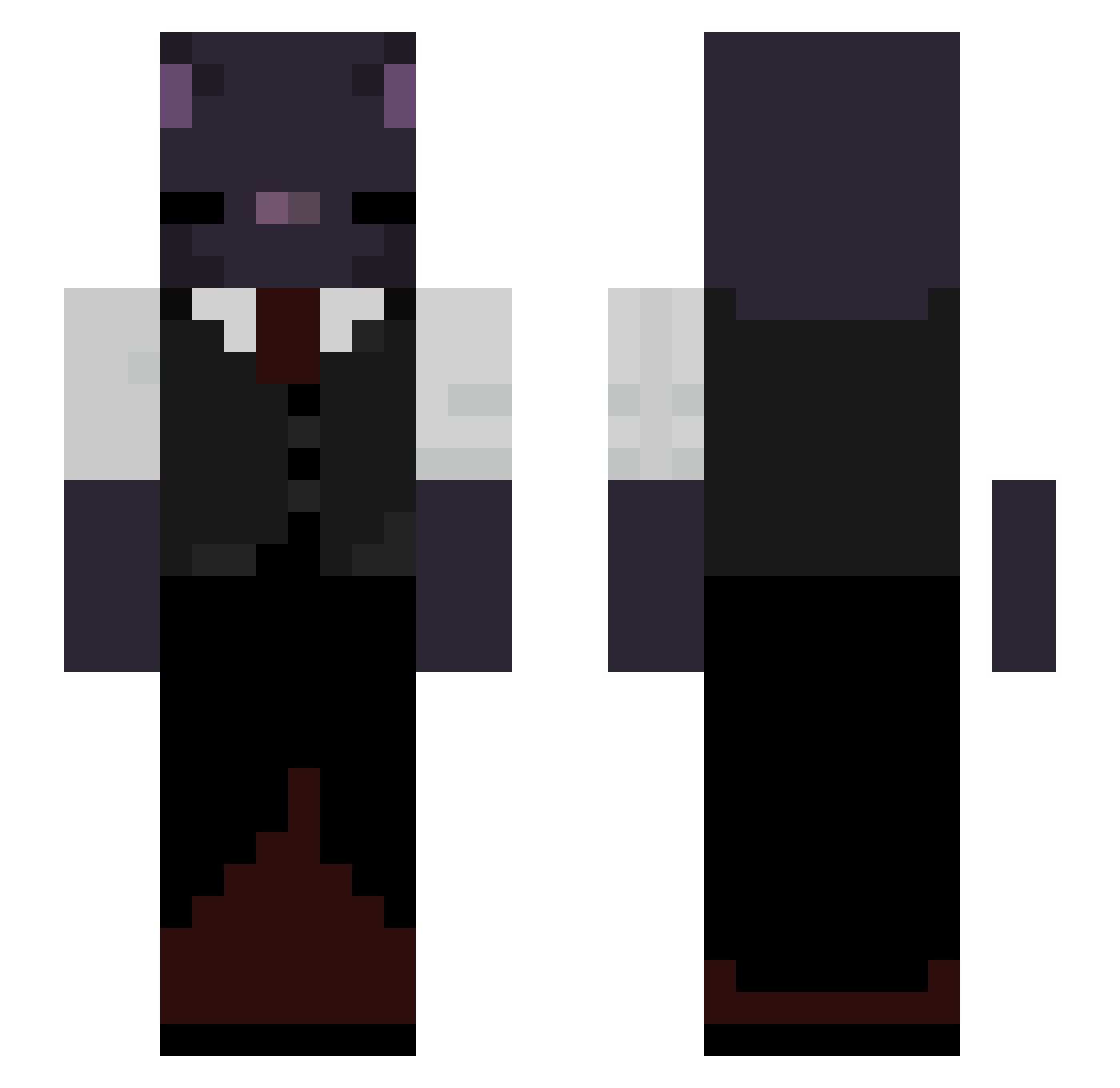 H3XD_V01D Minecraft skin, front and back view