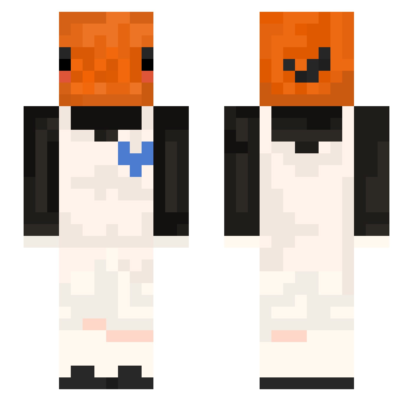 H0kuIsAfish Minecraft skin, front and back view